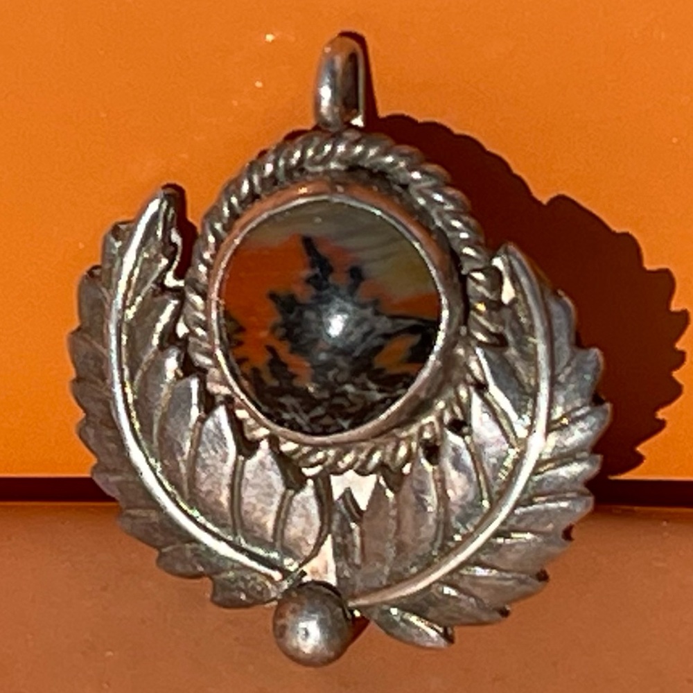 Picture Jasper & Sterling Navajo Pendant